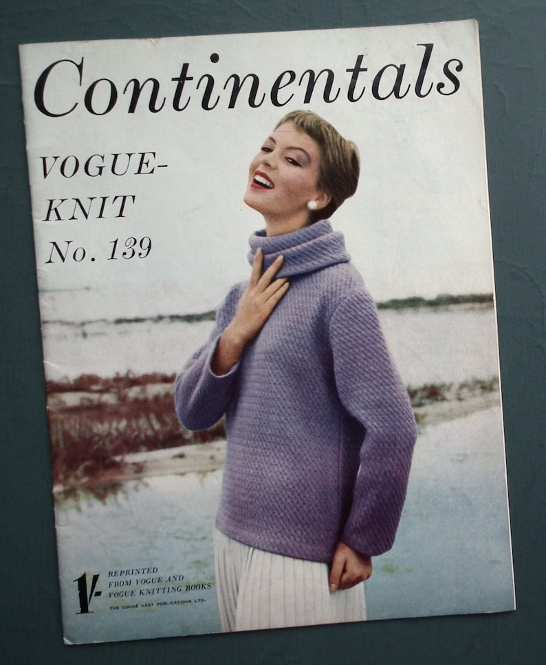 Vintage 1950s Vogue knitting patterns Vogue-Knit No. 139 Continentals 50s original book booklet women's sweaters jackets image 1