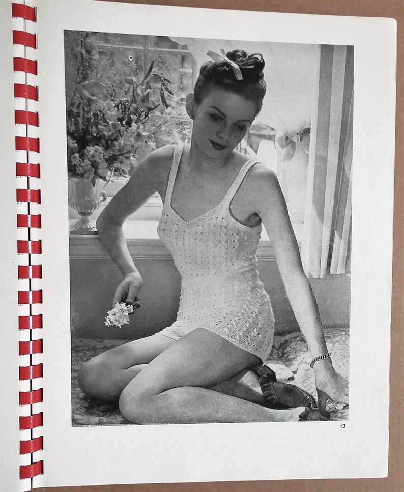 Vintage 40s 50s knitting patterns - Housewife Knitting Book - women's sweaters lingerie - children's and men's garments -  original patterns 