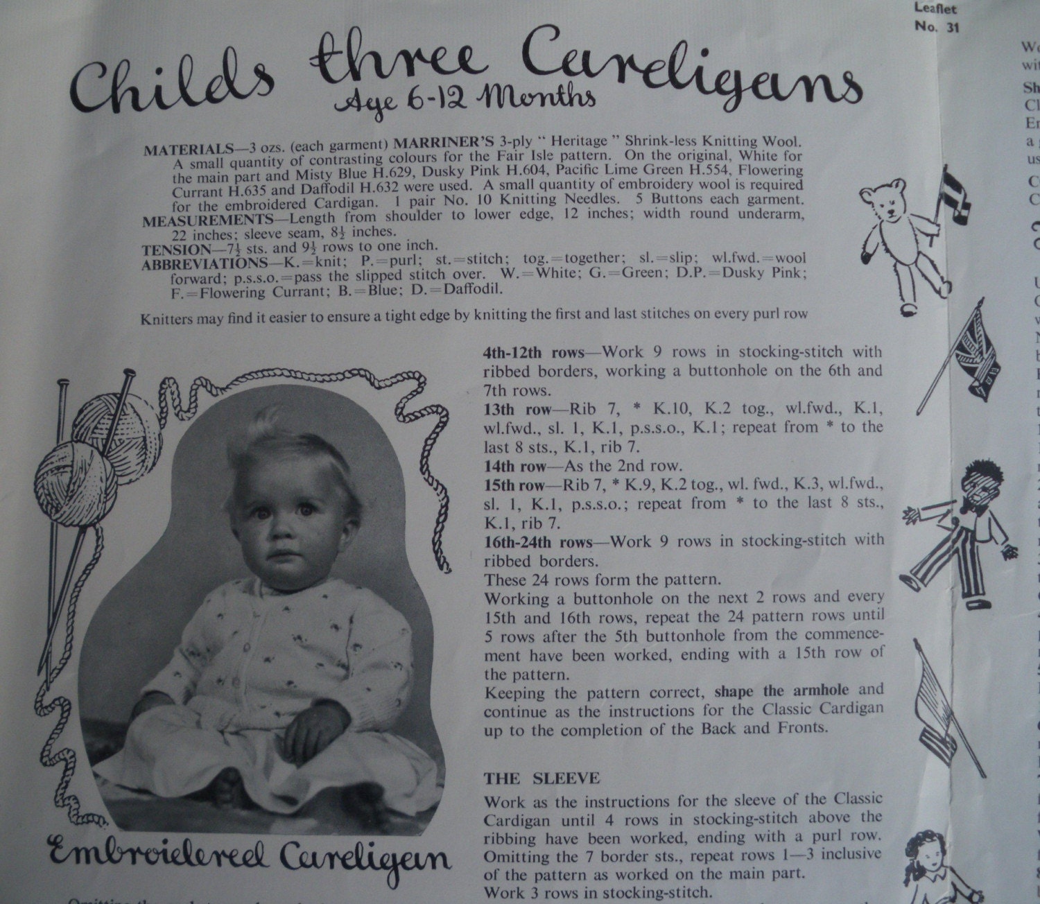 Vintage 1940s Knitting Pattern Baby Cardigans 40s Original - Etsy