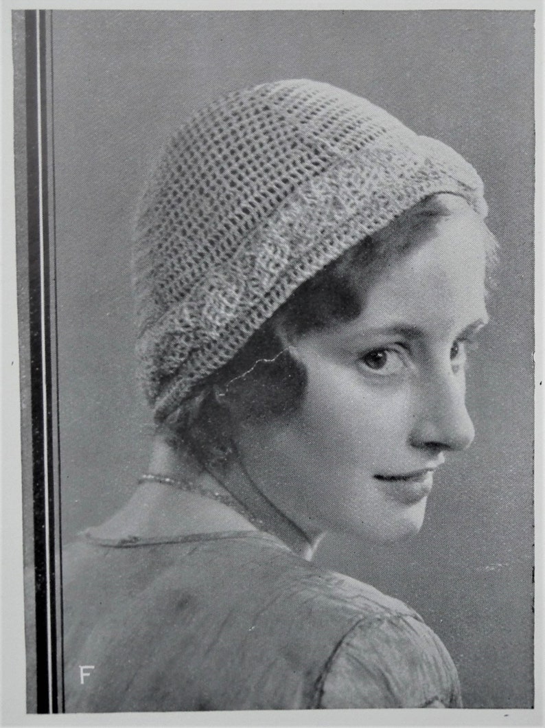 Vintage 1930s crochet patterns women's hats caps Fancy Needlework Illustrated magazine supplement 30s original patterns women's accessories image 3