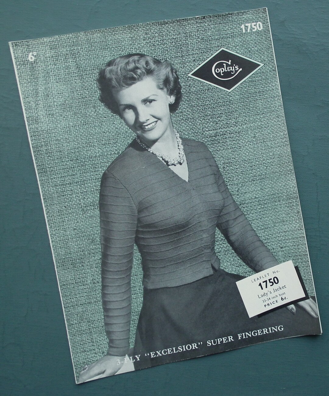 Original Vintage 1940s 1950s Knitting Pattern Women's Jacket Cardigan ...