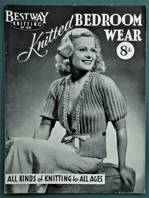 Knitted Bedroom Wear Bestway Knitting No 66 Vintage 30s 40s