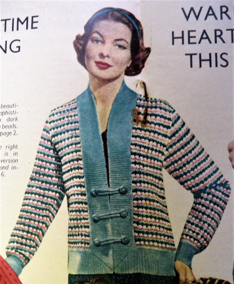 Knitting Patterns Vintage 1950s Best Knitting 50s Magazine Supplement Sweaters Cardigans Jackets Women's Men's Children's Knitwear image 3