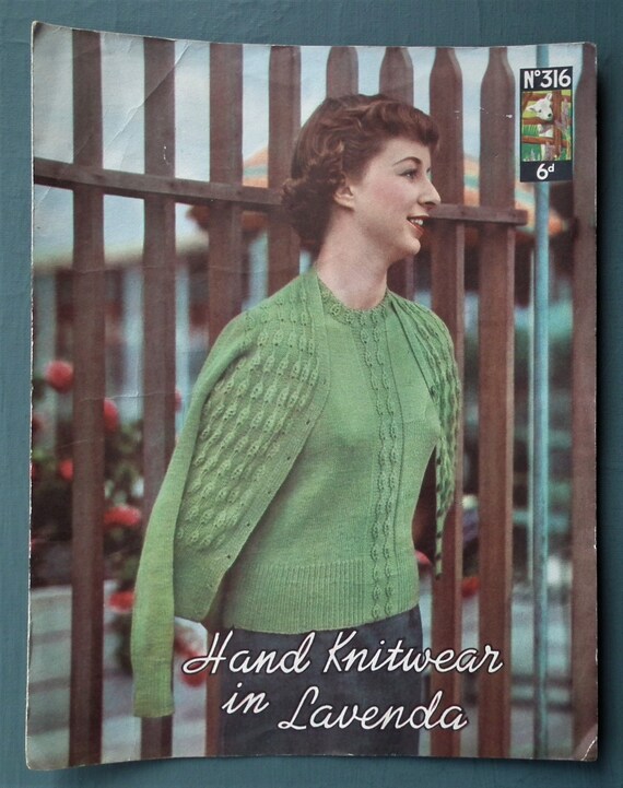 Vintage 40s 50s Knitting Pattern Women s Girl s Twin Set Sweater