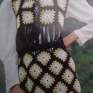 Crochet Pattern Vintage 1960s 1970s Women's Skirt and Fringed Waistcoat / Bolero original pattern 60s 70s Emu No. 2877 UK image 3