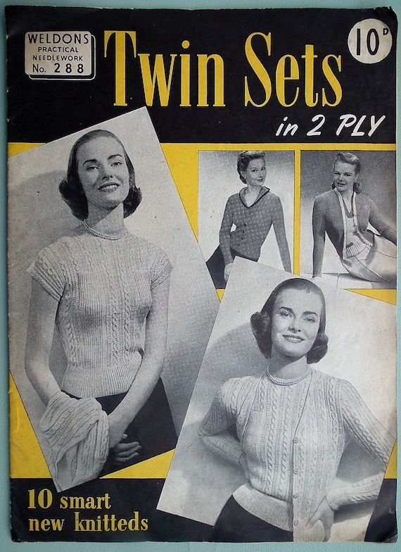 Sportswear in Knitting by Stitchcraft UK Vintage 40s 50s Knitting Book Booklet 1940s 1950s original patterns swim suit cardigans jumpers etc