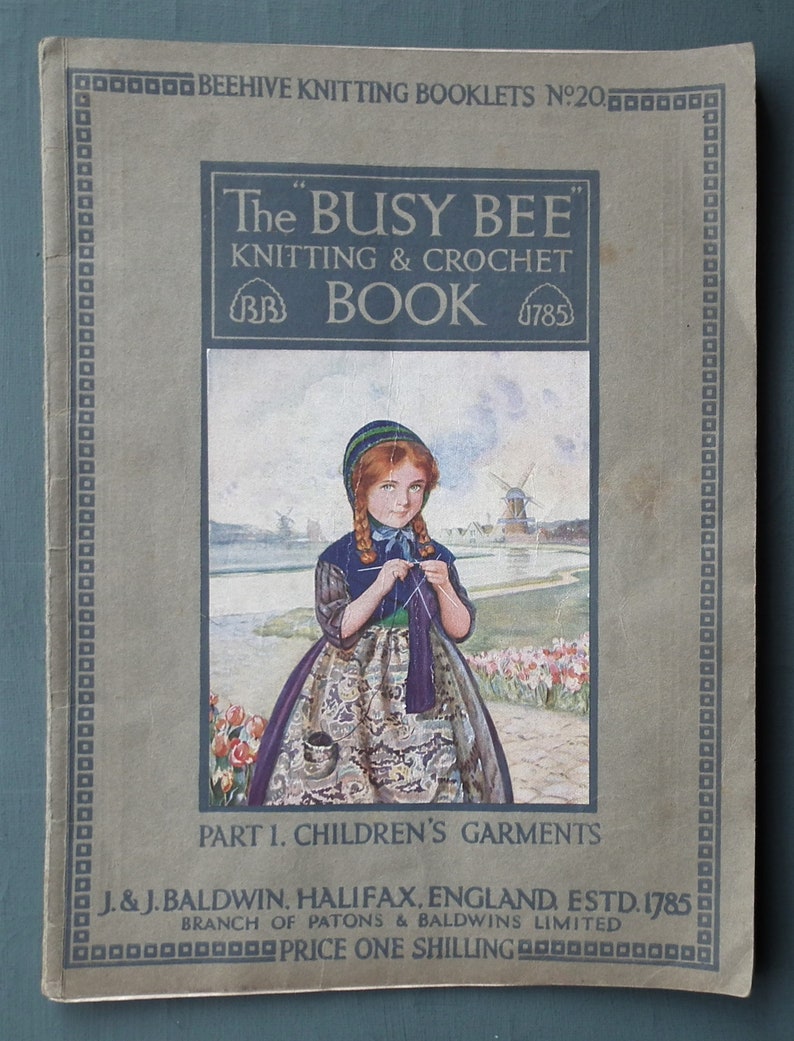 The 'Busy Bee' Knitting & Crochet Book Beehive Booklet No. 20 Part 1 Children's Garments Marjory Tillotson antique 1910s 1920s 20s patterns 
