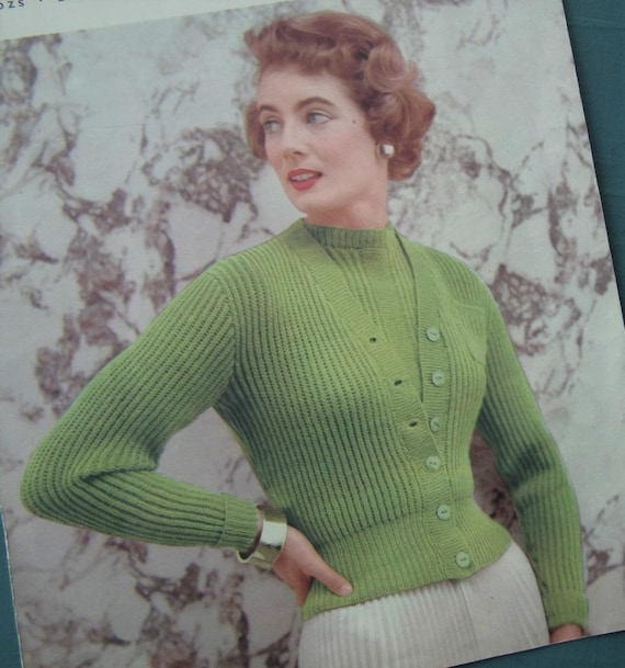 Vintage 1950s Knitting Pattern Women's 
