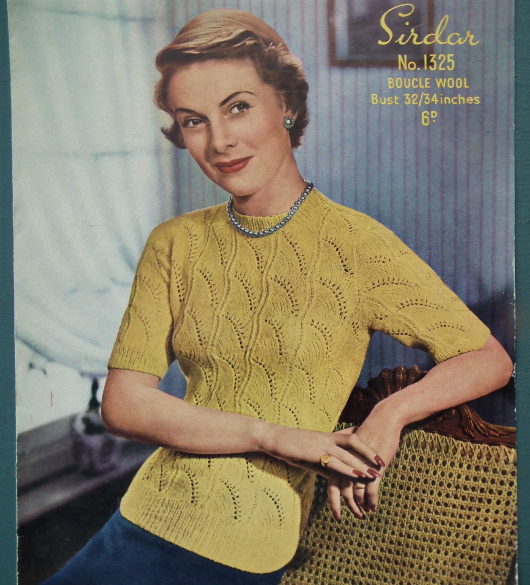 Vintage 40s 50s Knitting Pattern Women 