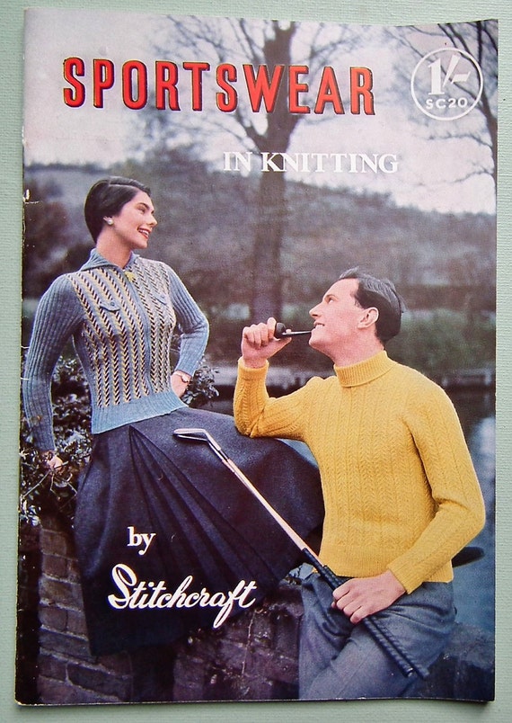 Sportswear in Knitting by Stitchcraft UK Vintage 40s 50s Knitting