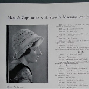 Vintage 1930s crochet patterns women's hats caps Fancy Needlework Illustrated magazine supplement 30s original patterns women's accessories image 5