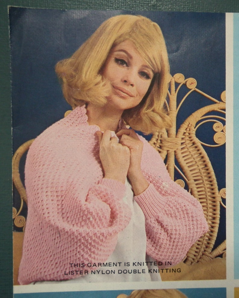 Vintage knitting crochet pattern 1960s women's bed jackets bedjackets cardigans wrap Lister No. N2105 UK 60s original colour pattern image 4