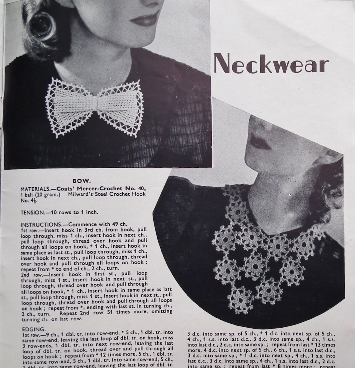 Modern Crochet Vintage 1940s Crochet Patterns by Penelope Etsy