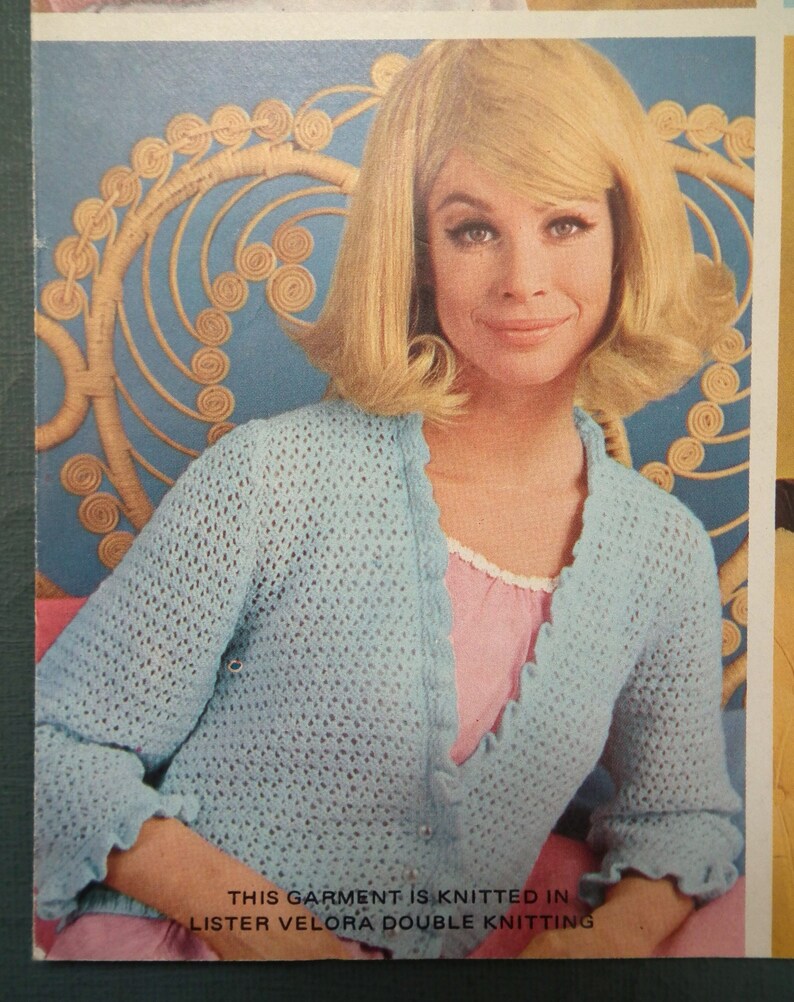 Vintage knitting crochet pattern 1960s women's bed jackets bedjackets cardigans wrap Lister No. N2105 UK 60s original colour pattern image 5