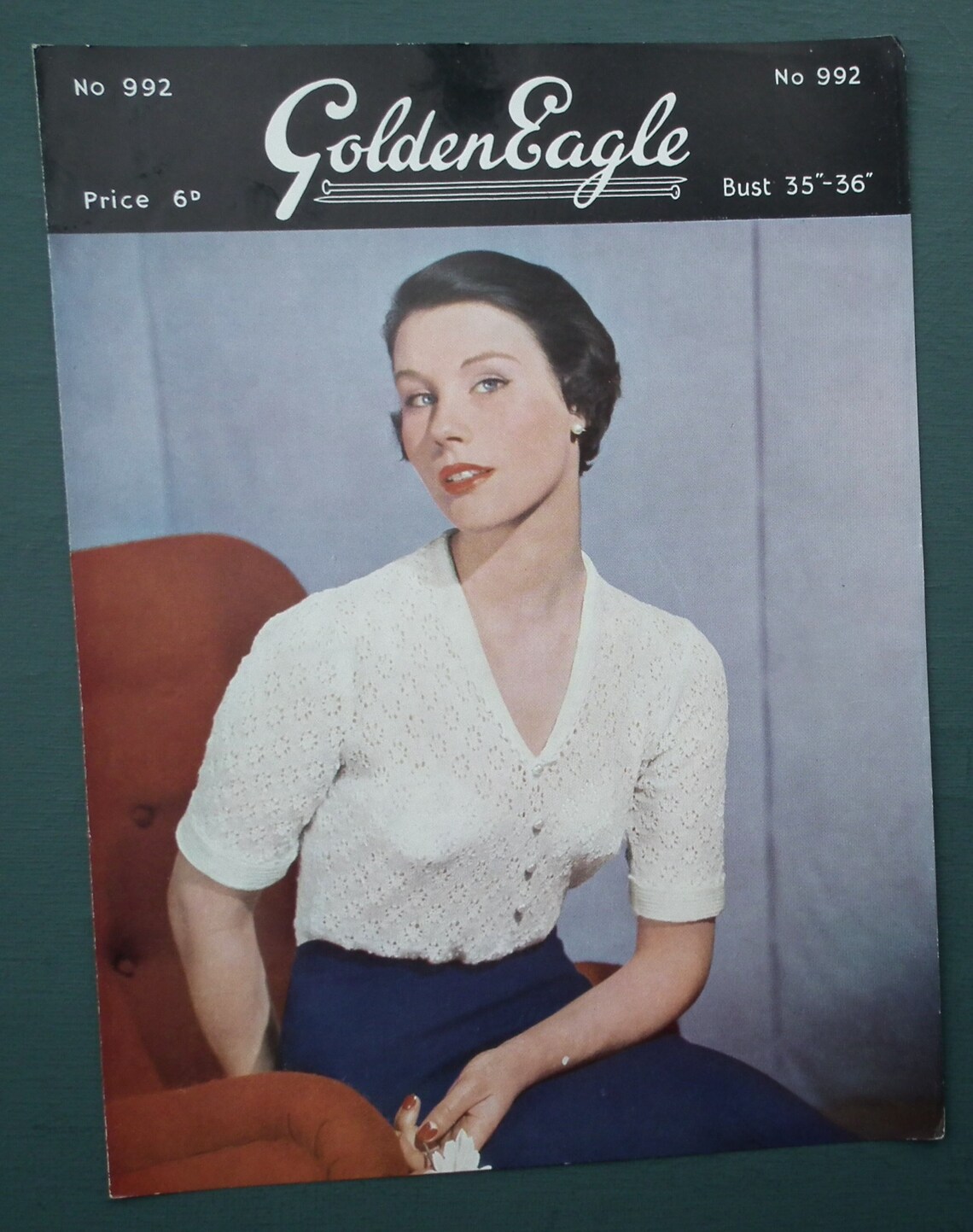 Vintage 1940s 1950s Knitting Pattern - Women's Jumper / Sweater - Lacy ...