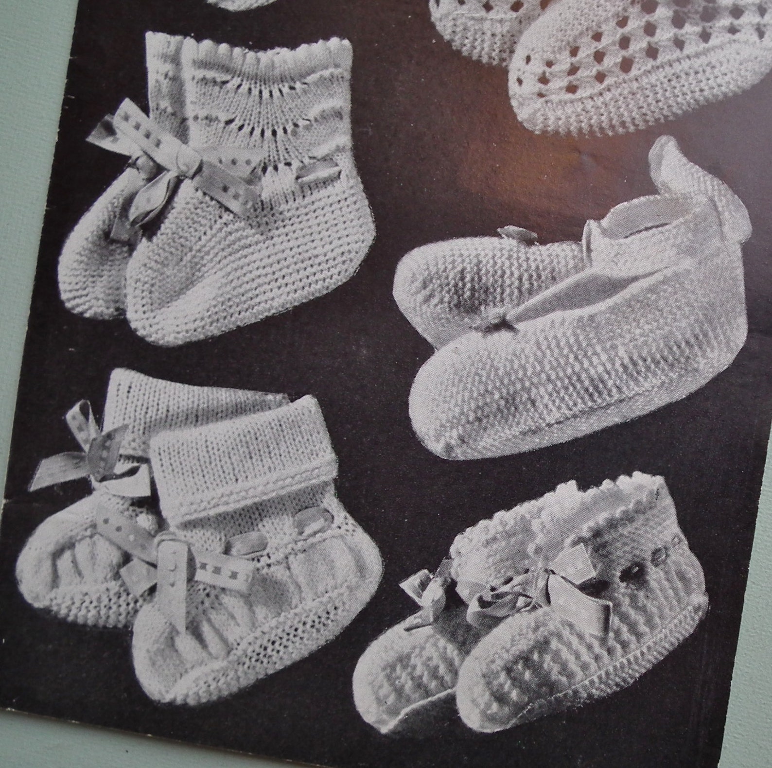 Vintage 1940s 1950s Baby Knitting Pattern Babies Bootees ...