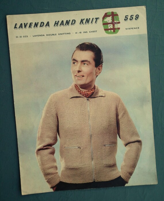 Original Vintage 1940s 1950s Knitting Pattern - 40s 50s Men