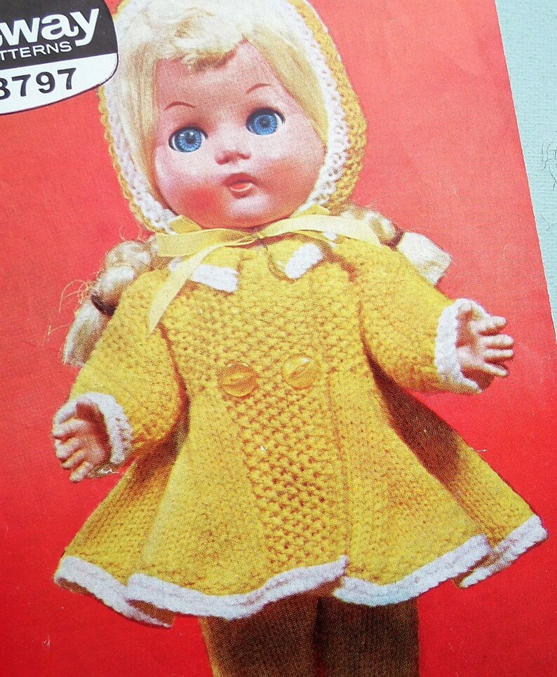 Vintage 1950s 1960s Knitting Pattern Dolls Clothes 10 and ...