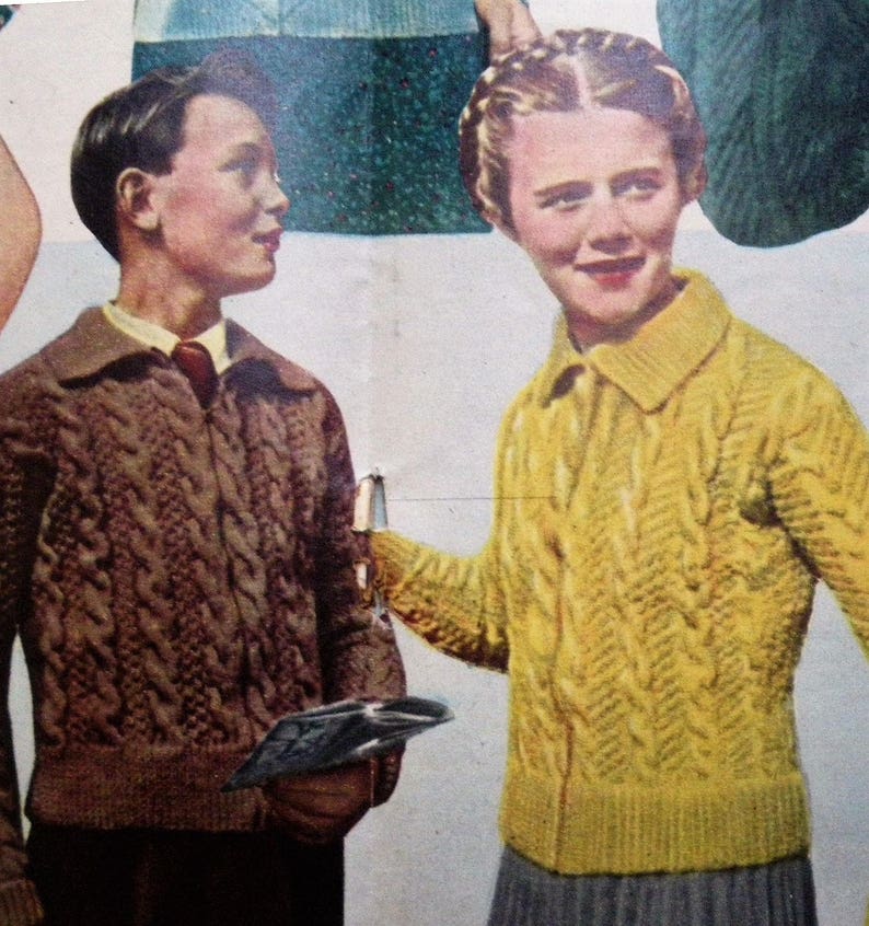 Knitting Patterns Vintage 1950s Best Knitting 50s Magazine Supplement Sweaters Cardigans Jackets Women's Men's Children's Knitwear image 2