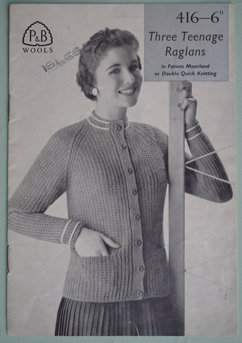 Vintage 1950s Knitting Pattern Women's Girls Cropped Cardigans Bolero ...
