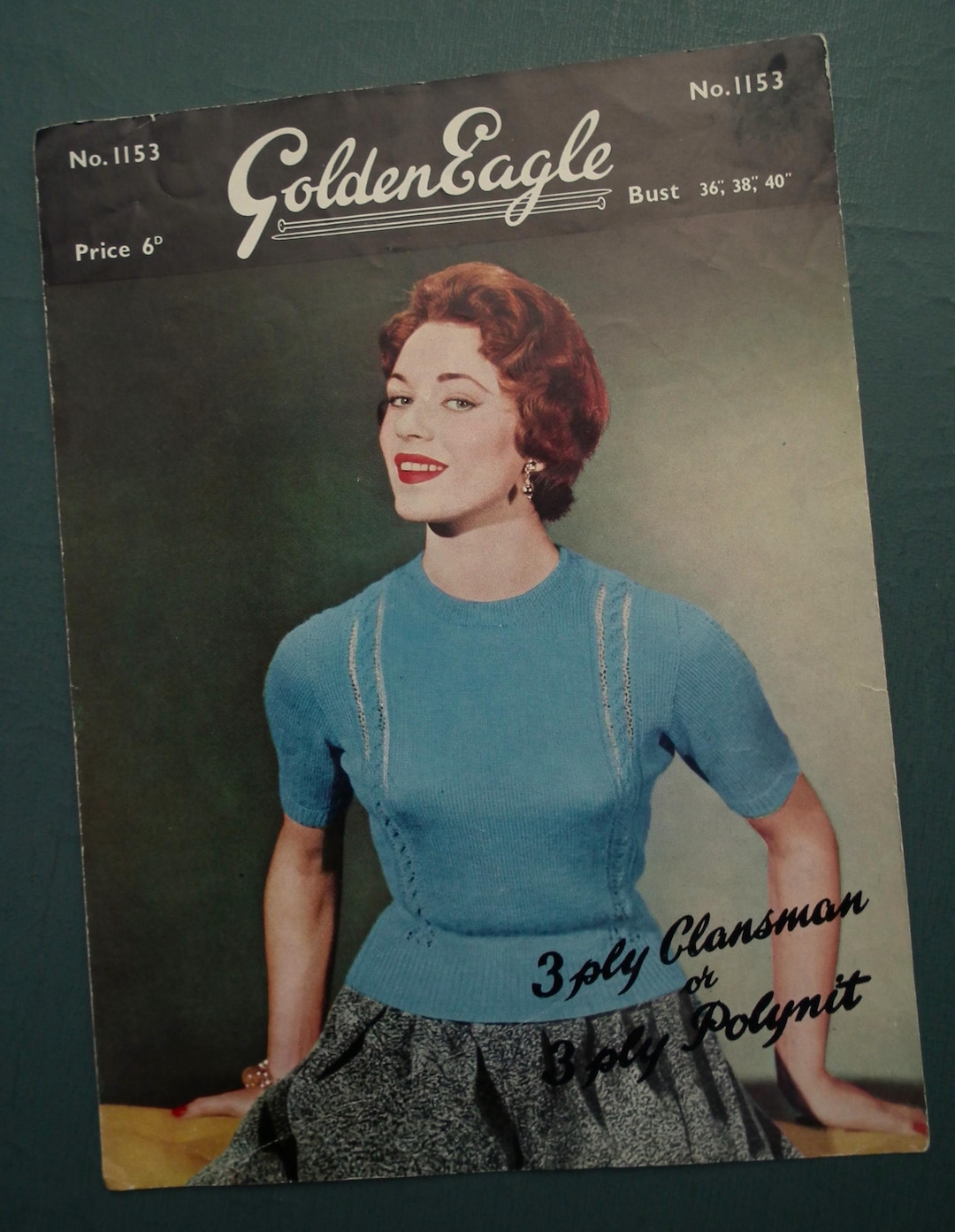 Vintage 1940s 1950s Knitting Pattern - Women's Jumper / Sweater - 40s ...