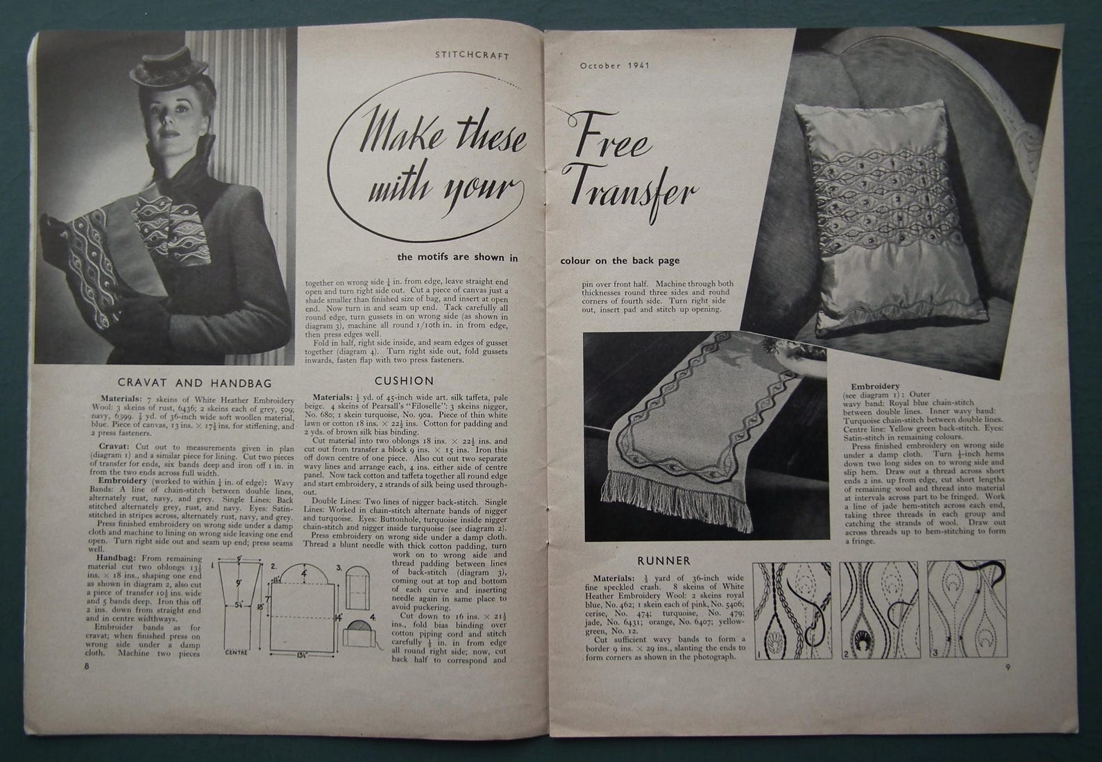 Ww2 Patterns Vintage 1940s WWII Stitchcraft October 1941 UK Magazine Original 40s ...