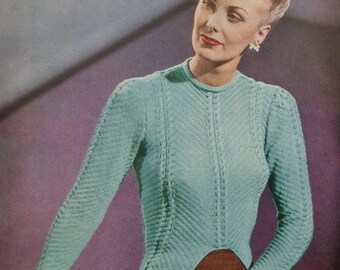 Vintage 1940s Stitchcraft March 1947 40s UK magazine original knitting patterns women's sweaters hats Fair Isle waistcoat boy's cardigan