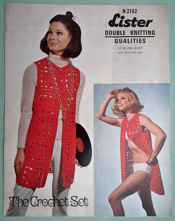 Lady/'s cobweb waistcoat crochet pattern Copy from vintage booklet.