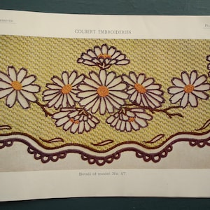 Vintage borduurboek uit de jaren 1920 en 1930 Colbert Embroideries D.M.C. Bibliotheek - antiek Frans handwerkboek jaren 20 en 30 - bloemen vogels