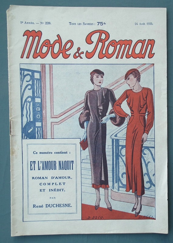 Mode & Roman 1935 Vintage 1930s 30s French Sewing Dressmaking - Etsy