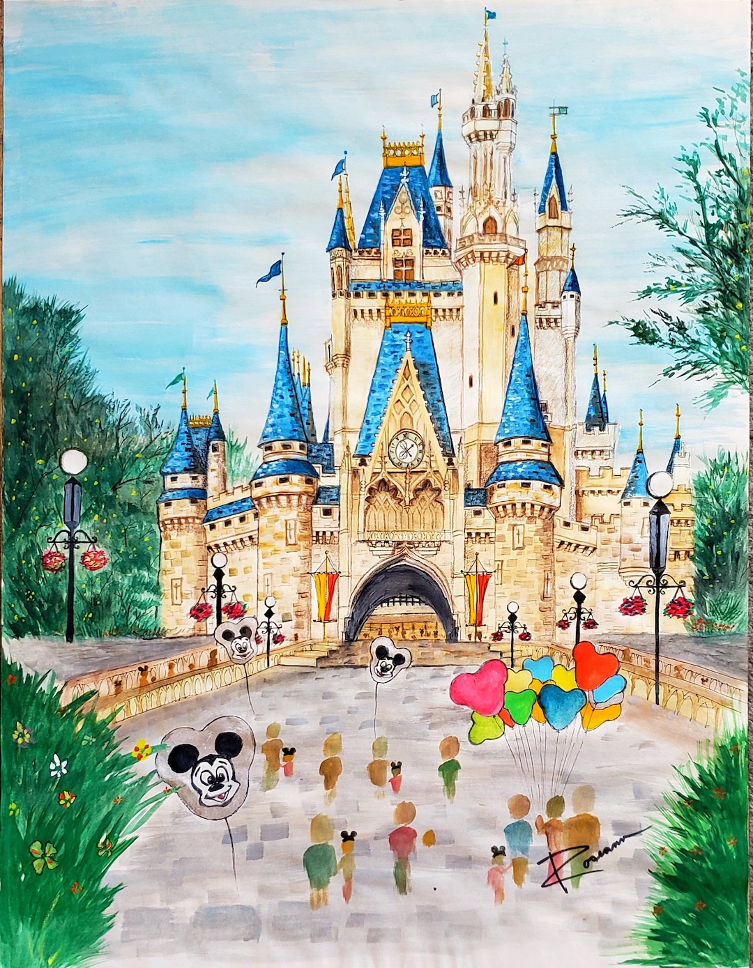 Disney World Cinderella Castle Print, From the Original Painting