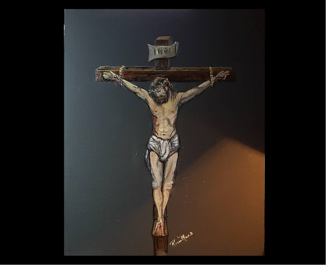 Jesus Crucifixion on the Cross, a Print of the Original Oil