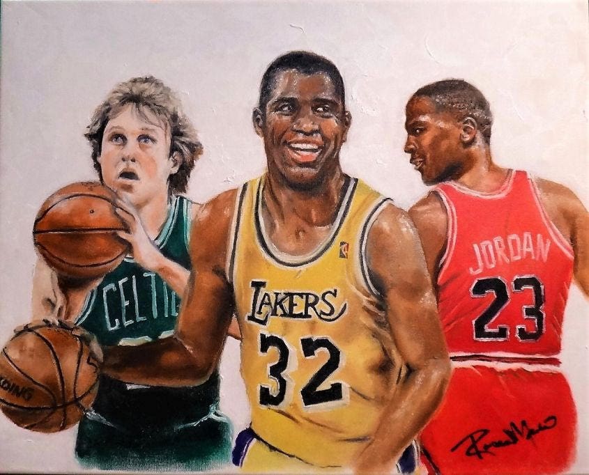 Michael Jordan and Magic Johnson Poster - Etsy