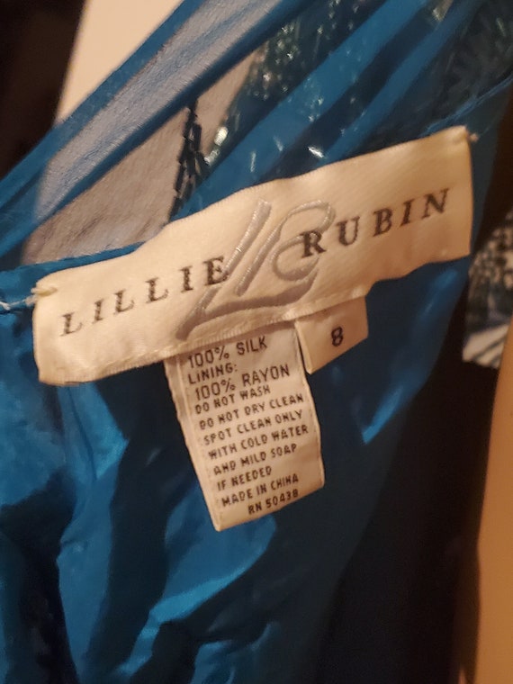 Lillie Rubin Vintage Silk Sequined Beaded Evening… - image 10