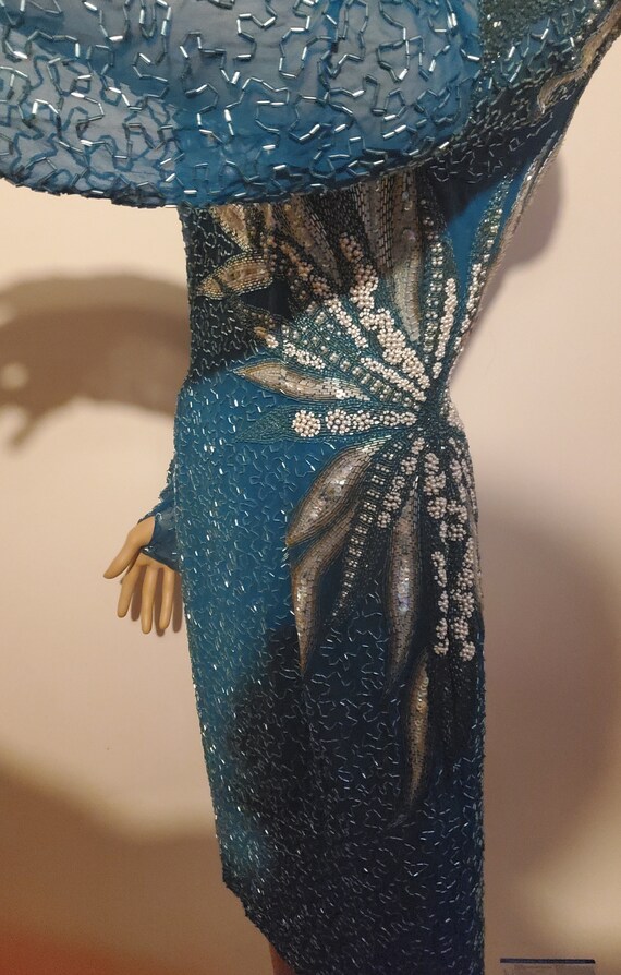Lillie Rubin Vintage Silk Sequined Beaded Evening… - image 5