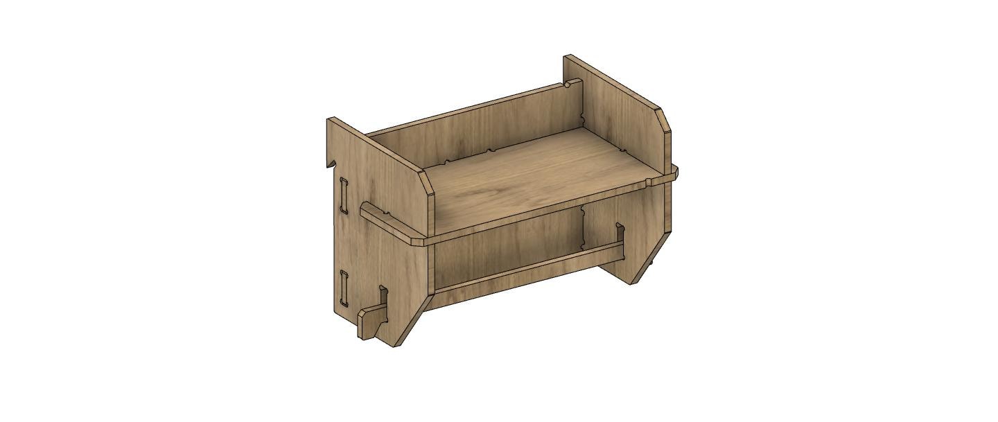 Paper Towel and Miscellaneous Storage Rack DXF Files - French