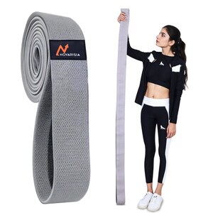 76 Inches Long Heavy Fabric Resistance Bands for Women and Men - Non-Slip, Durable Exercise Bands for Stretching, Yoga, Home Fitness image 13