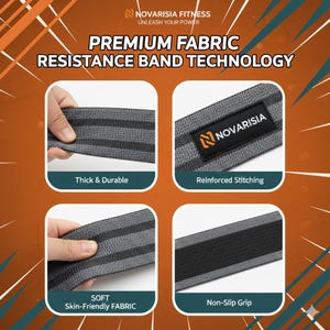 76 Inches Long Heavy Fabric Resistance Bands for Women and Men - Non-Slip, Durable Exercise Bands for Stretching, Yoga, Home Fitness image 3