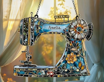 Sewing Machine ACRYLIC SUNCATCHER Quilting Window Decor Sewing Room Decor Sewing Lover Gift Quilter Gift Sewer Gifts Gift For Grandma