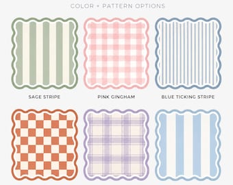 Patterned Mahjong Mat | Gingham Plaid Stripe Checker | Sage Pink Blue Lavender Terracotta | Reversible Playmat Game Night Decor