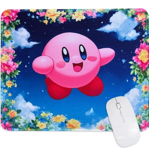 Kirby Mauspad, süßes Gaming-Zubehör, niedliches Gamer Geschenk, Kirby Schreibtischmatte, Spielmatte, Kinder Geschenk, Tastaturmatte