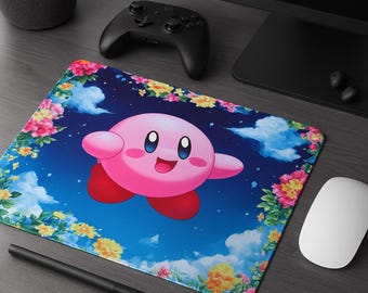 Kirby Mouse Pad, Cute Gaming Accessories, Adorable Gamer Gift, Kirby Desk Mat, Play Mat, Kids' Gift, Colorful Keyboard Mat