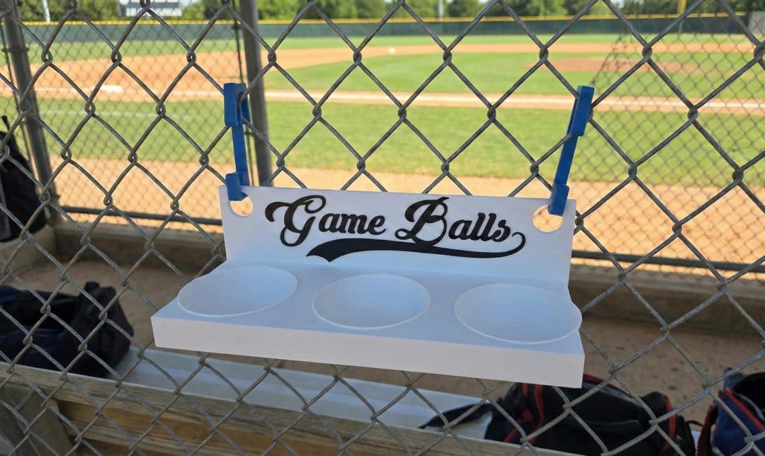 Game Ball Holder - 3D Printable File - Baseball/softball Fence Hanger ...