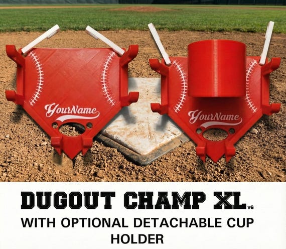 Dugout Champ XL v7 - 3D Printable File - Baseball/Softball Fence Organizer