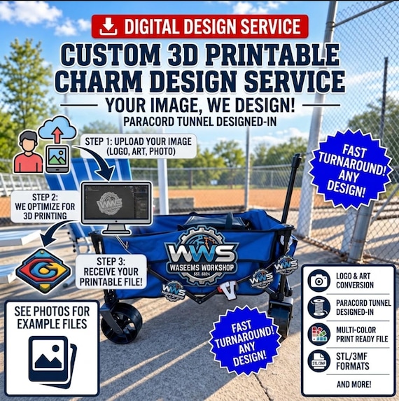 Custom 3D Printable Chair Charm Design Service - Your Image/Logo to STL/3MF