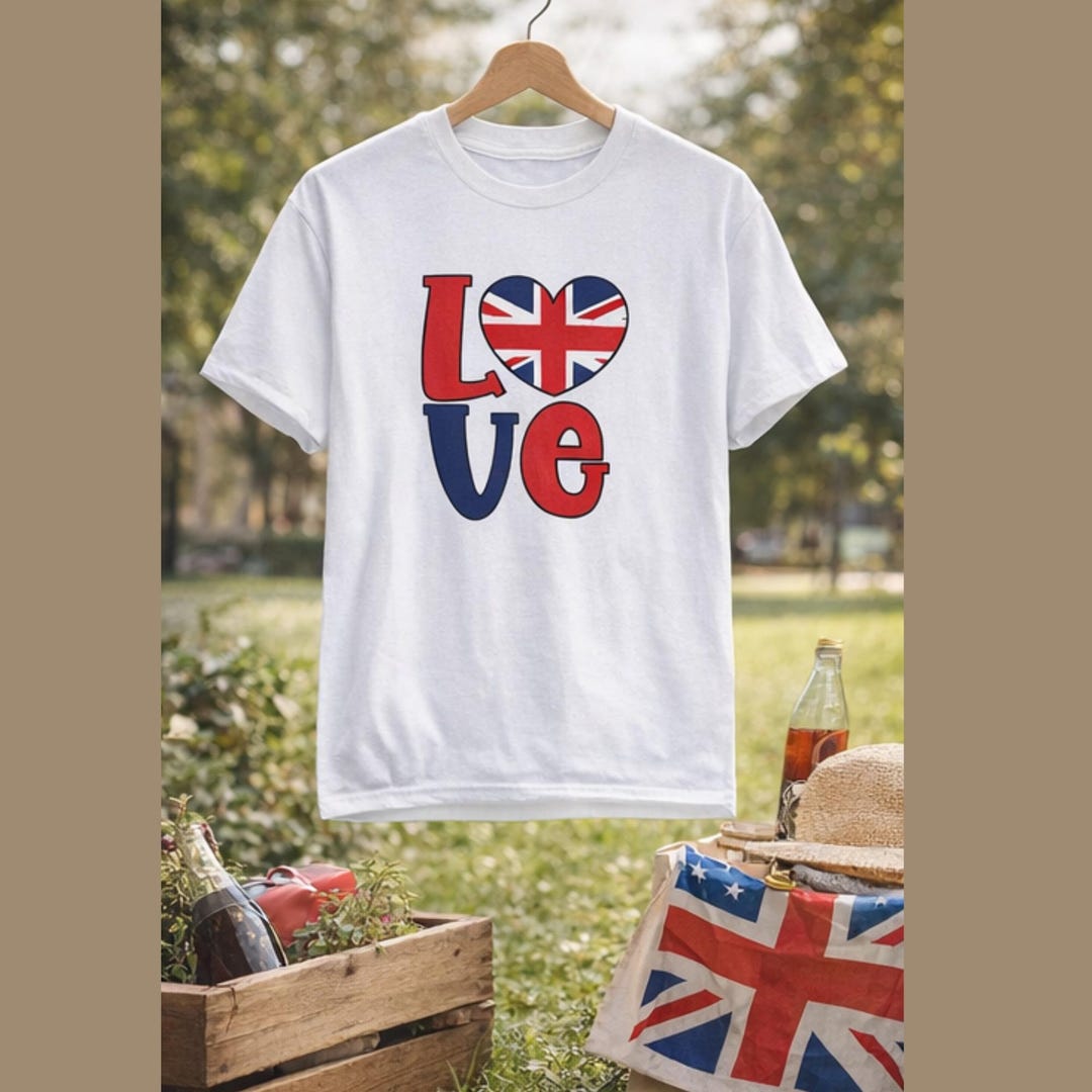 British Love T Shirt, Union Jack Heart Shirt, UK Patriotic Tee, England ...