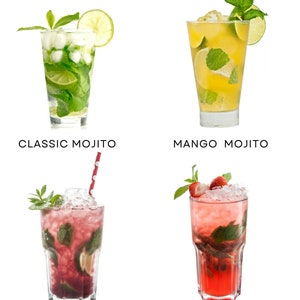 Carte de cocktails mojitos