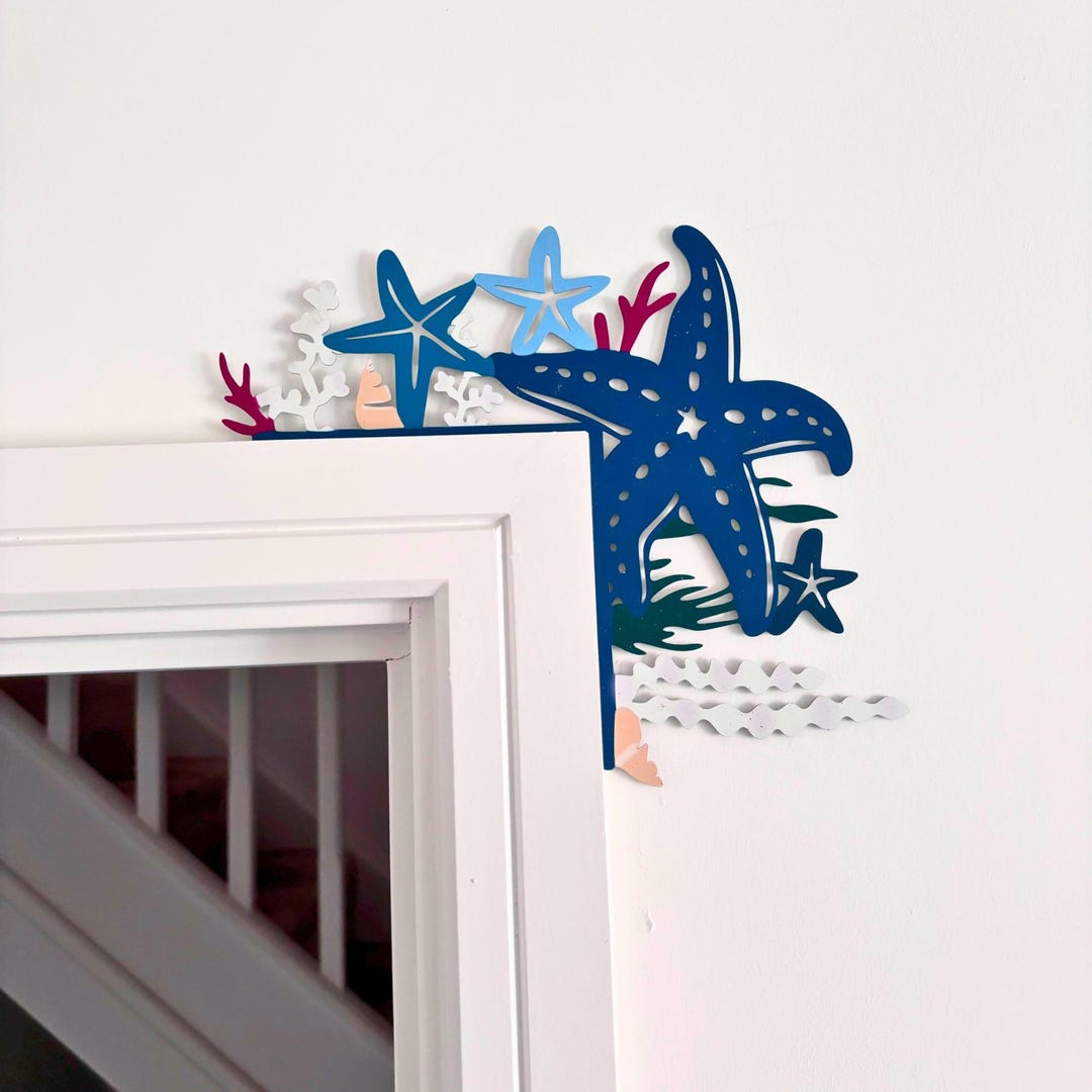 Starfish Door Decor, Coastal Door Topper, Beach House Accent, Ocean ...