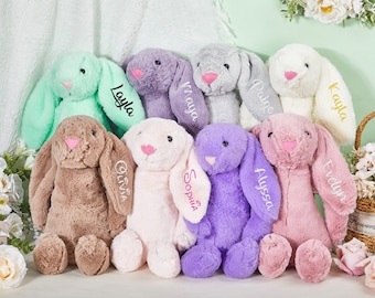 Personalized Embroidered Bunny Rabbit,Custom Bunny Rabbit Plush Toy,Monogrammed Bunny Rabbit Plush,Bunny Soft Toy,Personalized Baby Gifts