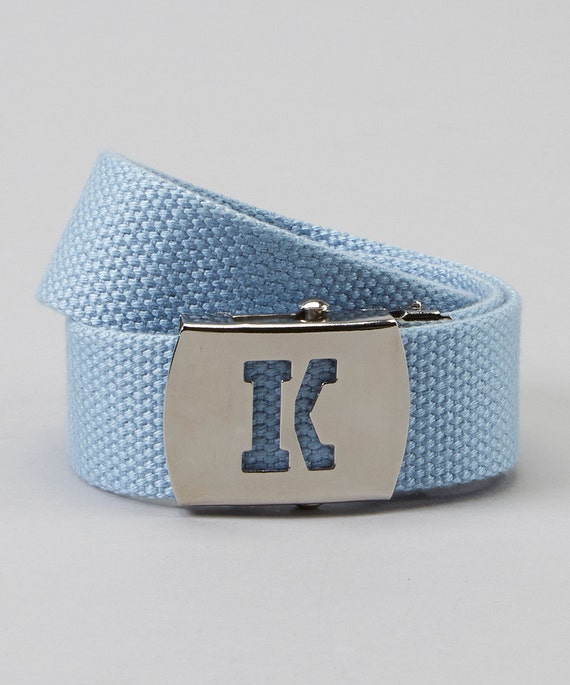 light blue customized initial belt boys girls toddler infant school